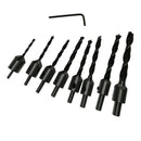 8 Pcs High Speed Steel Countersink Drill Bit Set Woodworking Chamfer Reamer