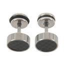 Male female jewelry earrings carbon fiber inlay earplug 10 mm stainless ste P5V8