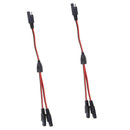2Pieces Solar Battery Gender Adapter Cables 18AWG 2 Way DC SAE Plug Extension Y