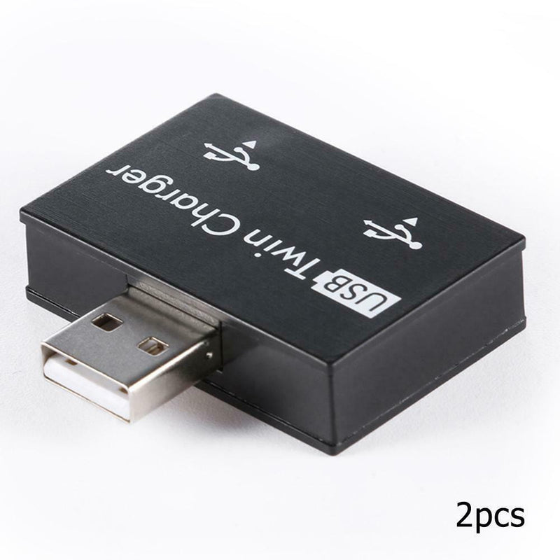 2pcs USB2.0 Male to Female Charger Dual 2 Port USB Splitter Hub Adapter