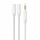 3.5mm Stereo Audio Male to 2 Female Headset Microphone Cable Y Splitter