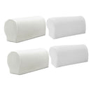 4Pcs White 2Pattern Elastic Sofa Armrest Covers Slipcovers Protector