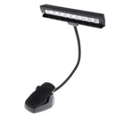 Flexible 9 LED Music Stand Lamp Clip-on Bedroom Desk Book Reading Light Black