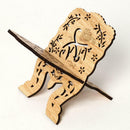 Eid Mubarak Wooden Bible Hollow Shelf Islam Book Storage Display Rack Stand
