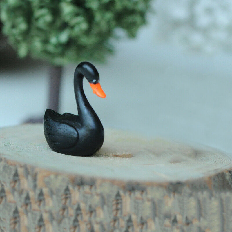 Mini Landscape Moss Ornament Cartoon Small Ornaments Black Swan
