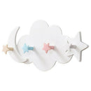 Wall Mounted Key Holder Creative Star Moon Cloud Shape Nail Free 4 Hooks Ba M5I5