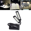 Portable Clip On Book Light USB Rechargeable Double Lamp Desk LED Table Rea B7P2