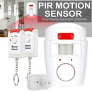 Wireless PIR Motion Sensor Alarm With 2 Remote Controllers For Home Caravan M5Y1