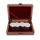 Wood Coin Display Box for 2 Coins, with Coin Gaskets for Protection - Wooden