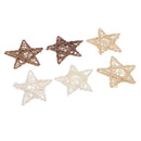 42pcs 3cm 7cm Assorted Star Rattan Wicker Balls for Christmas Tree Hanging Decor