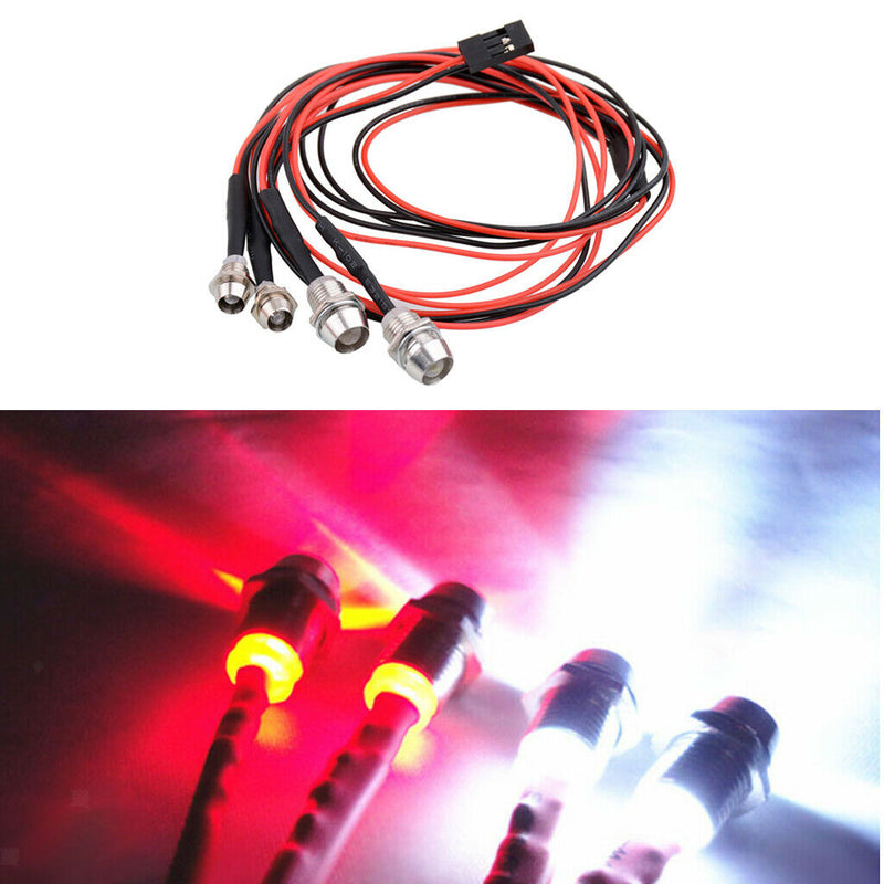 4x LED Headlight Taillight for 1/5 1/8 1/10 1/12 1/16 RC Car DIY Accessories