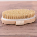 Bath body brush boar bristles exfoliating body massager with long wooden hanJ 3C