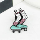 New Unisex Cartoon Skate Foot Shape Enamel Brooch Pin Collar Shirt Badge