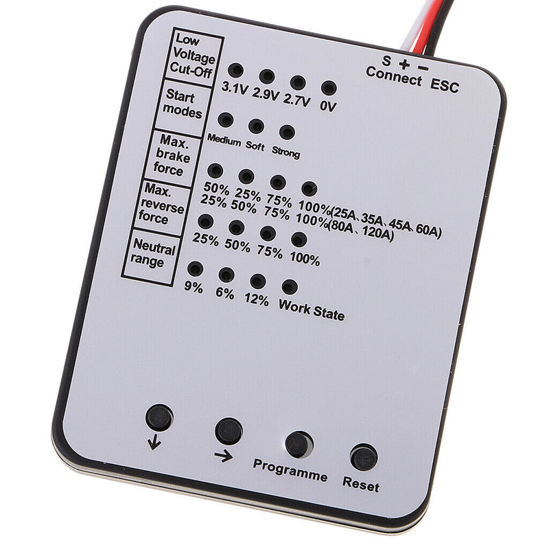 1:8 1:10 RC Climbing Truck Spare Parts ESC LED Programing Card for Hobby Fan