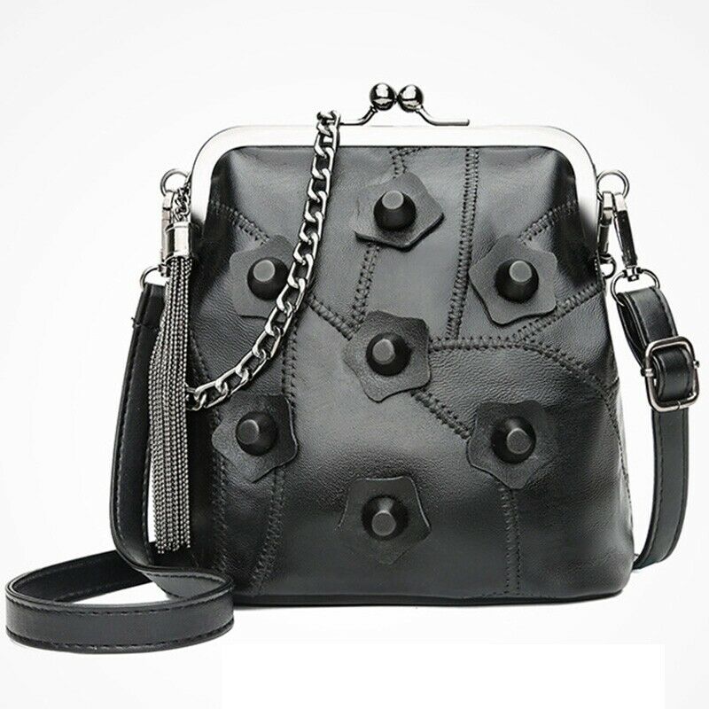 Mini Chain Sheepskin Women Shoulder Bags Solid Rivet Tassel Crossbody Bags  E1Z3