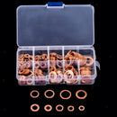 200x 9 Sizes Assorted Solid Crush Copper Washer Sump Plug Banjo Bolt Tap Box