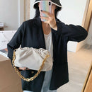 Fashion Cloud Women Shoulder Handbag Lady Chain Underarm Clutch (Beige)