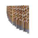 19pcs HSS Metric Drill Bit Set Titanium Coated Twist Drills Metal Wood 1-10mm b_
