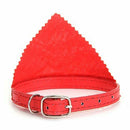 Dog Puppy Pet Bandana Scarf Paisley Pattern with Leather Collar Red S