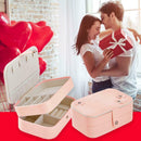 Earrings Storage Box 2 Layers PU Leather Jewelry Display Case (Light Pink)