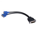 DMS-59 Pin Male to 2 VGA 15 Pin Female Splitter Adapter Cable