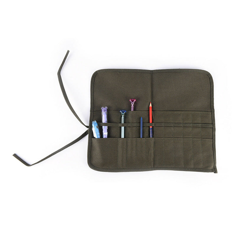 Roll Up Canvas Paint Brush Bag For Artist Draw Pen Brush School Arts Supplies 3C