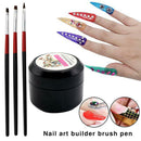 3pcs Nail Art Pen & 8ml Gel Set UV Gel Builder Painting Brush Pen Glue Tool