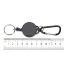 Black Retractable Key Chain Reel Steel Cord Recoil Belt Key Ring Badge Holder JR