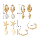 4Pairs/Set Bohemia Women Shell Conch Statement Earrings Drop Dangle EarringsJC&S