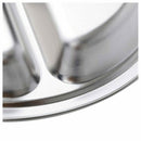 Stainless Steel 3 Sections Round Divided Dish Snack Dinner Plate Diameter 2 H1N4