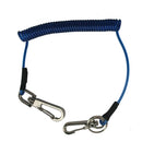 Coil Fly Fishing Lanyard Expandable With 2 Quick Release Snaps - Blue
