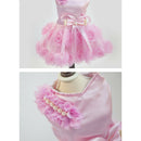 Dog Gauze Dress Princess Tutu Skirt Flower Sunday Collection Clothes XS Pink