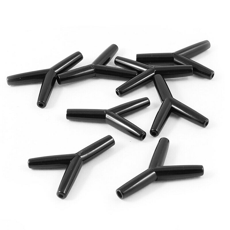 Plastic Y Shape 3 Way Fish Tank Water Tube Connectors 8 Pcs Black I9N5