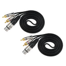 2Pieces Dual RCA Male to XLR 3 Pin Female Mic Cable Splitter Connector Lead