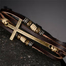 Leather Cross Bracelets Bangles Adjustable Bohemia Chain Bracelet Men JewelOZ