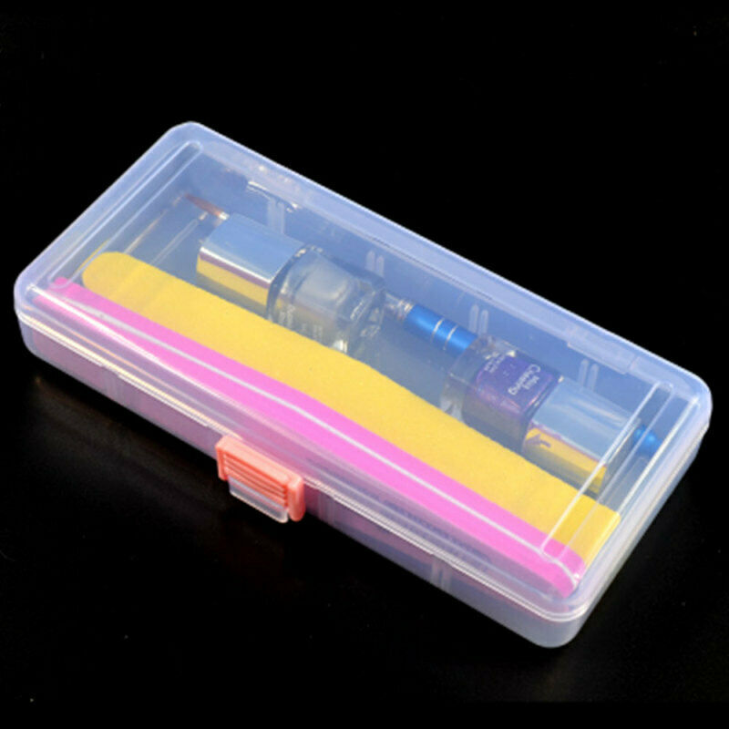 2pcs PVC Nail Art Pen Brush Manicure Pedicure Tools Storage Box Container Case