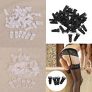 100pcs Womens Plastic Garter Belt Clips Hooks Suspender Clips Black & White