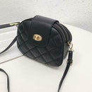 Leather Lattice Shoulder Handbags Women Solid Small Messenger Shell Bags