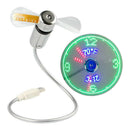 Portable Mini USB LED Clock Fan Cooler with Real Time Display Function Fan Delux