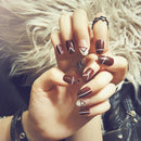 24pcs/pack wine red french false nails nail art design nail tips with glue %o