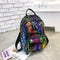Glitter Backpack Women Sequin Travel Shoulder Bags Girls School Bags (Multi
