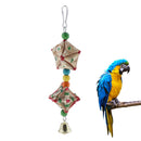 Bird Chewing Toys with Bells Natural Straw for Medium Parrots and Birds Like