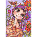 5D DIY Diamond Painting Cat Girl Full Round Wall Drawing Kits Home Decor