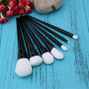 Pro 7Pcs Makeup Brushes Set Black White Powder Foundation Blush Brush Tool