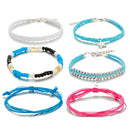 6pcs Boho Ethnic Weave Rope Bracelet DIY Beads Bangles Jewelry (Style 9) A