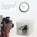 Portable Folding Studio Diffuse Photography Background Soft Box w/LED Light
