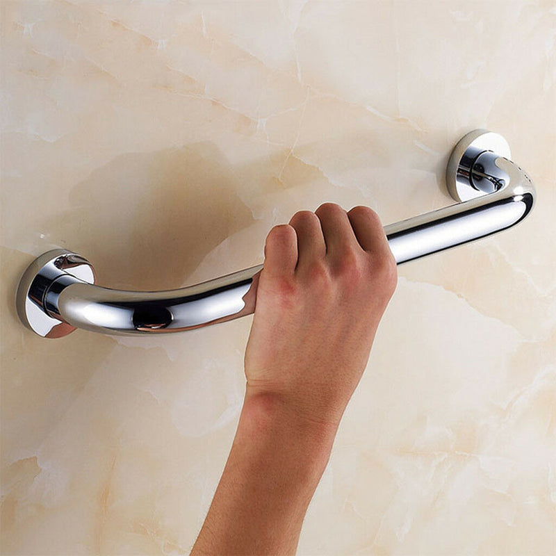 Stainless Steel Bath Grab Bar Heavy Duty Wall Grip Handle Towel Rail - 300mm
