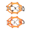1 Pair Traction Cleats Ski Snow Ice Grip Spike Crampons 18 Teeth Orange L