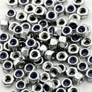 100pcs M3 x 0.5mm Stainless Steel Nylock Nylon Insert Hex Self-locking Nuts MO