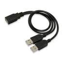 USB 2.0 A Male To 2 Dual USB Female Jack Y Split Hub Power Cord Adapter CMS